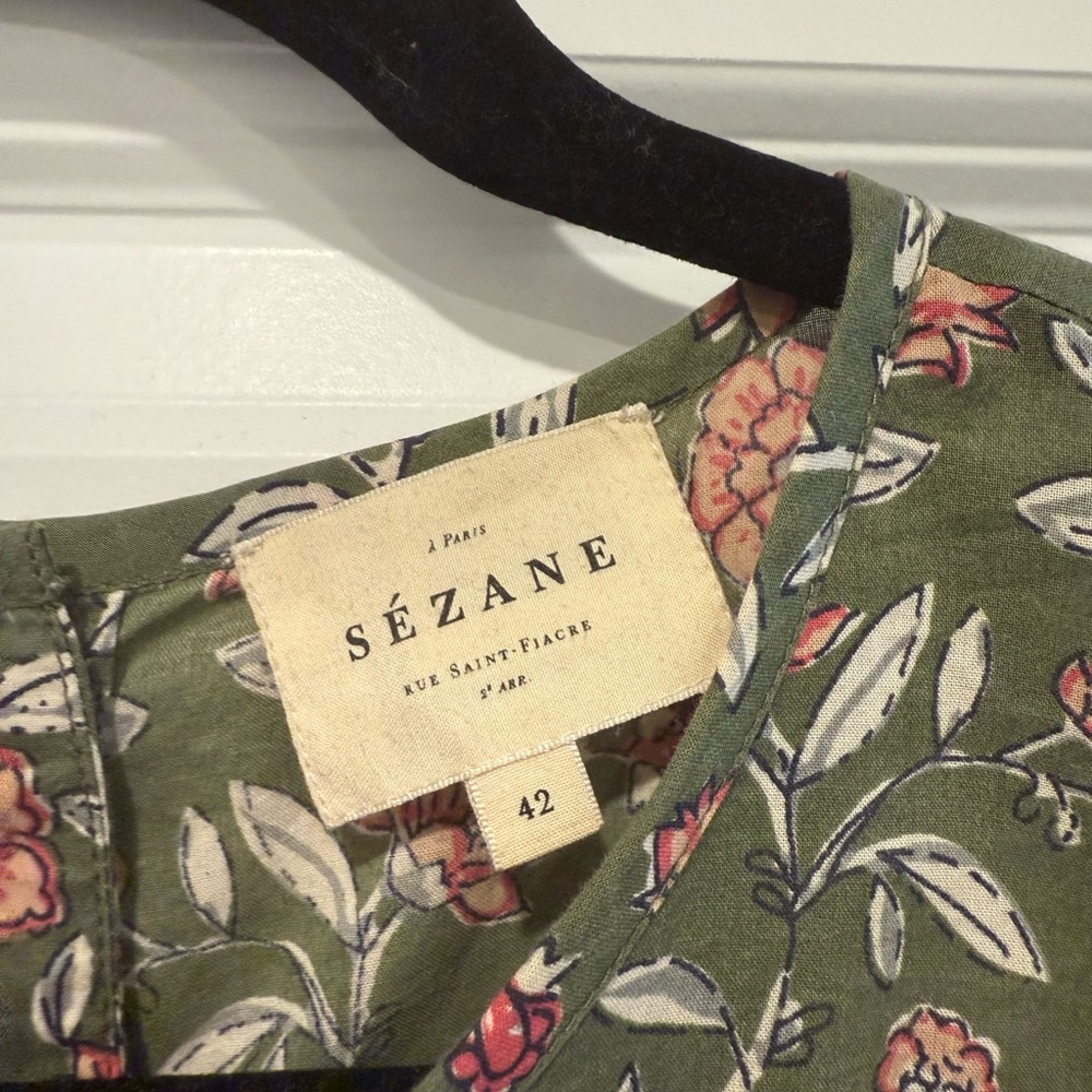 Sezane Green and Pink Floral Blouse - Picture 2 of 5